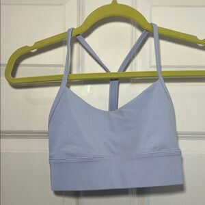 Lululemon Athletica Pastel Blue Flow Y Nulu longline bra